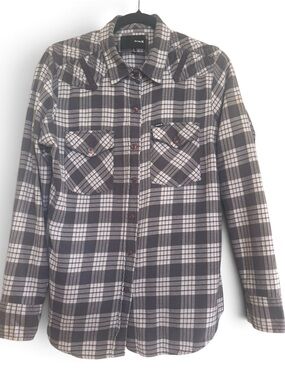 Hurley Gray Plaid Button-Up Shirt